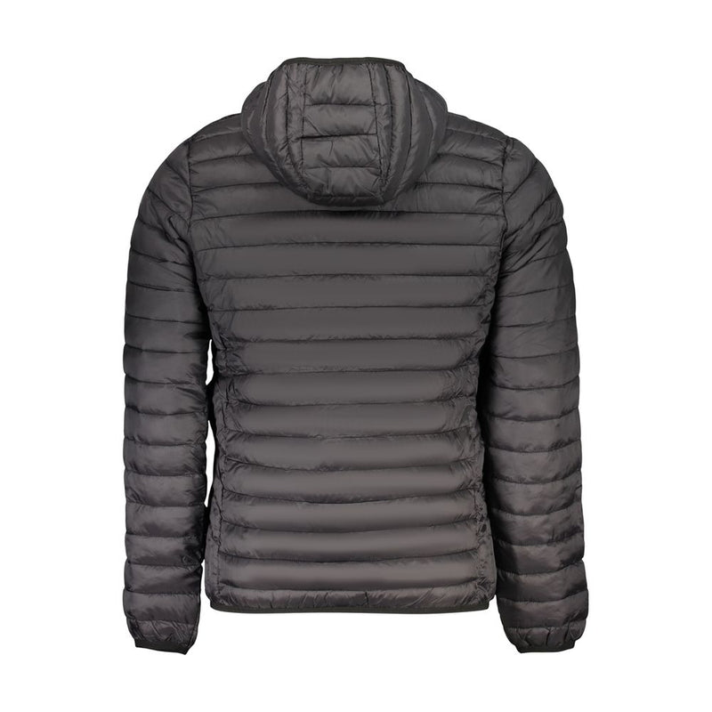 U.S. Grand Black Polyester Men's Jacket with Hood