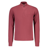 U.S. Grand Rosso Cotton Men Sweater - Stylish Half-Zip Design