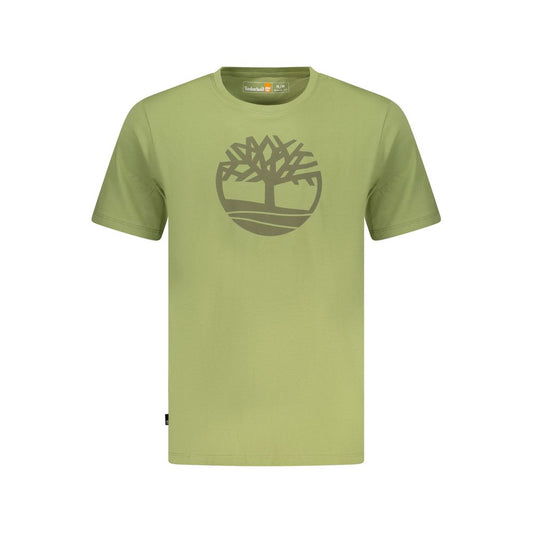 Timberland Green Cotton Men's Shirt - Casual Short Sleeve Tee