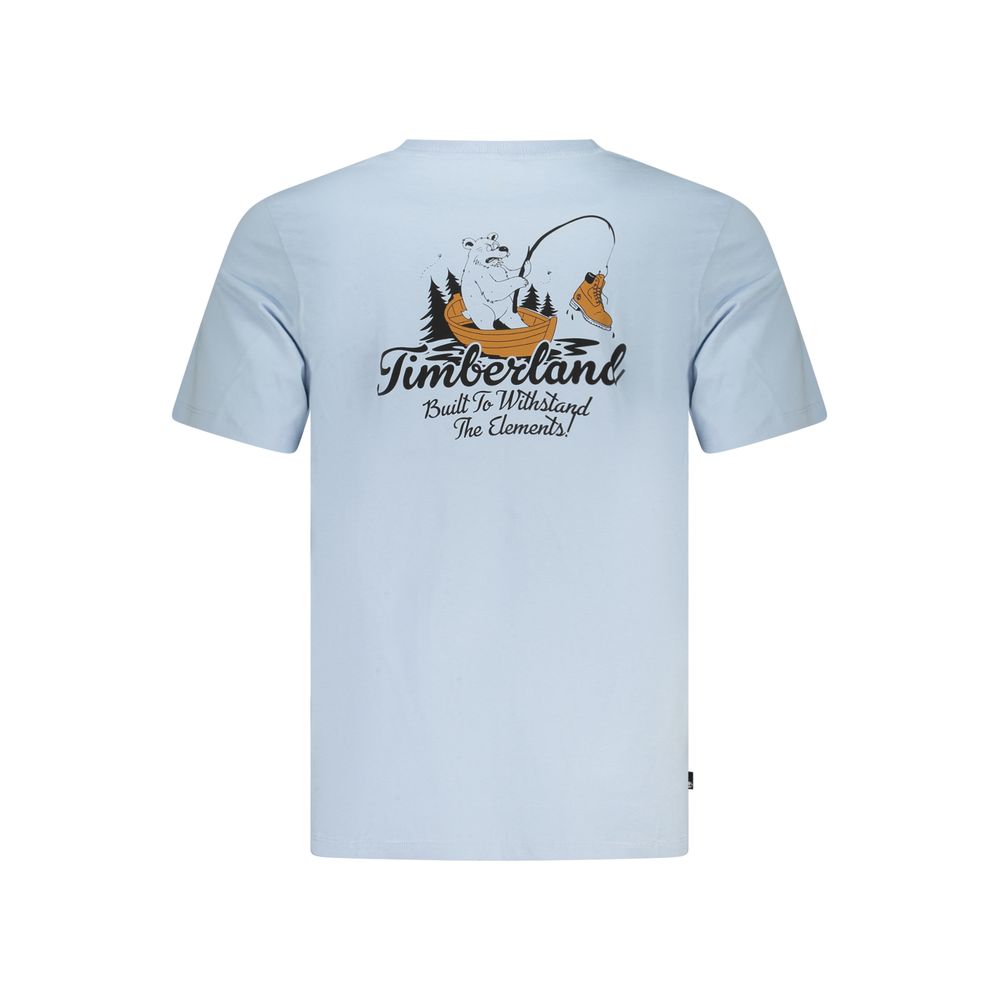 Timberland Azzurro Cotton Men's T-Shirt - Eco-Friendly Style