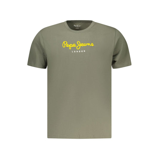 Pepe Jeans Verde T-Shirt en Coton pour Hommes