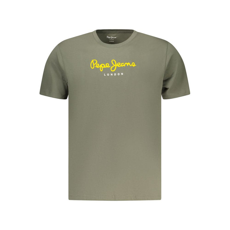 Pepe Jeans Verde T-Shirt en Coton pour Hommes