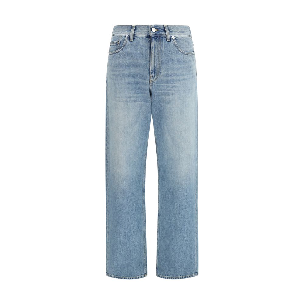 Gucci Blue Cotton Straight-Leg Jeans for Women