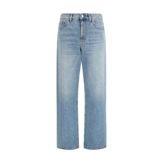 Gucci Blue Cotton Straight-Leg Jeans for Women