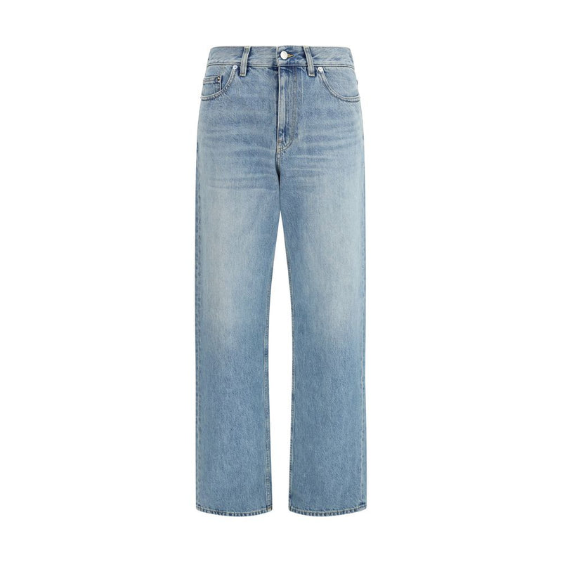 Gucci Blue Cotton Straight-Leg Jeans for Women