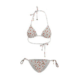 Dolce & Gabbana White Nylon Bikini with Roselline Print