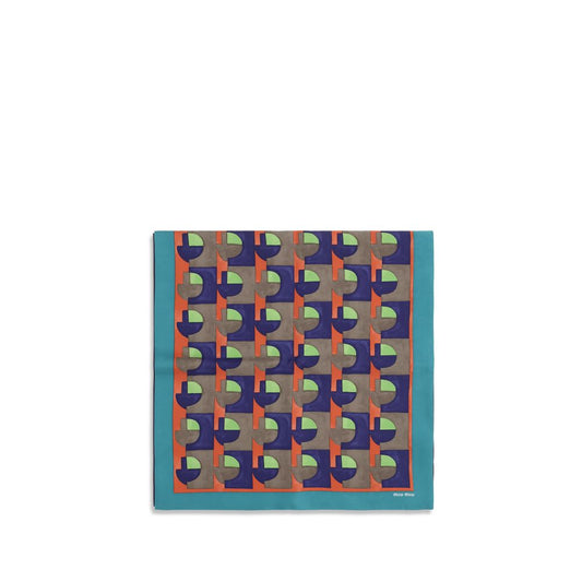 Miu Miu Multicolor Silk Scarf - Elegant Geometric Design