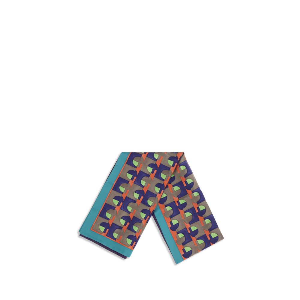 Miu Miu Multicolor Silk Scarf - Elegant Geometric Print