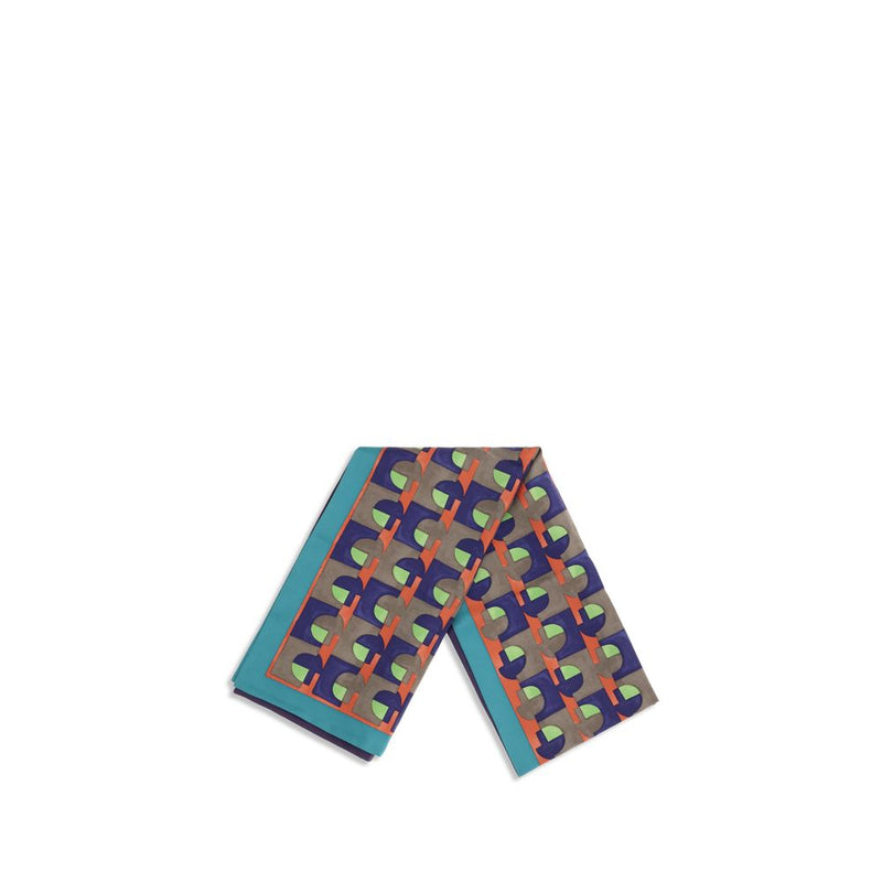 Miu Miu Multicolor Silk Scarf - Elegant Geometric Print
