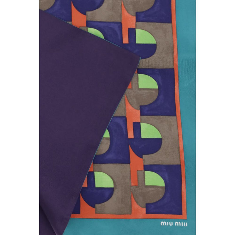 Miu Miu Multicolor Silk Scarf - Elegant Geometric Print