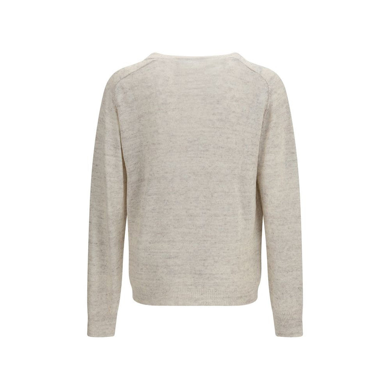 Our Legacy Rue V-Neck Beige Linen Sweatshirt for Men