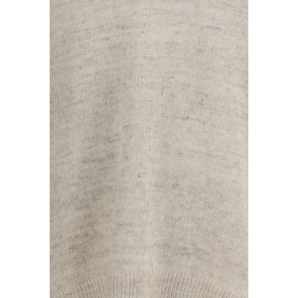 Our Legacy Rue V-Neck Beige Linen Sweatshirt for Men