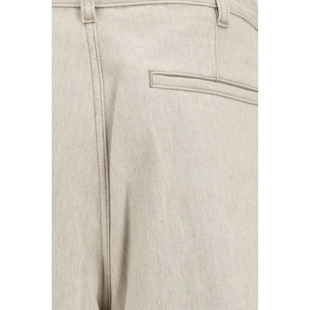 Jacquemus Pantalon décontracté en coton beige