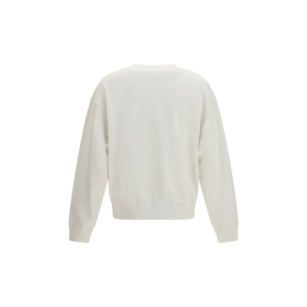 Palm Angels White Cotton Sweatshirt - Neck Logo Design