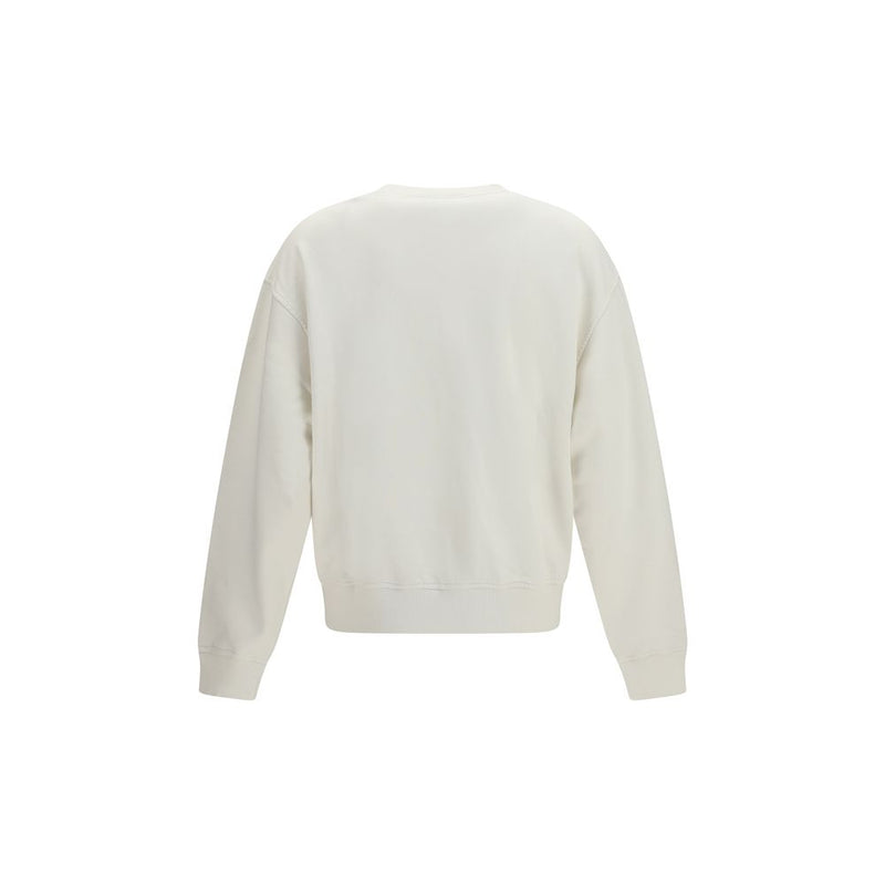 Palm Angels White Cotton Sweatshirt - Neck Logo Design