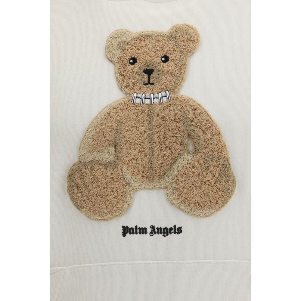 Palm Angels Beige Cotton Bear Hoodie for Men