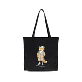 Maison Kitsuné Black Cotton Shoulder Bag - Fox Tote