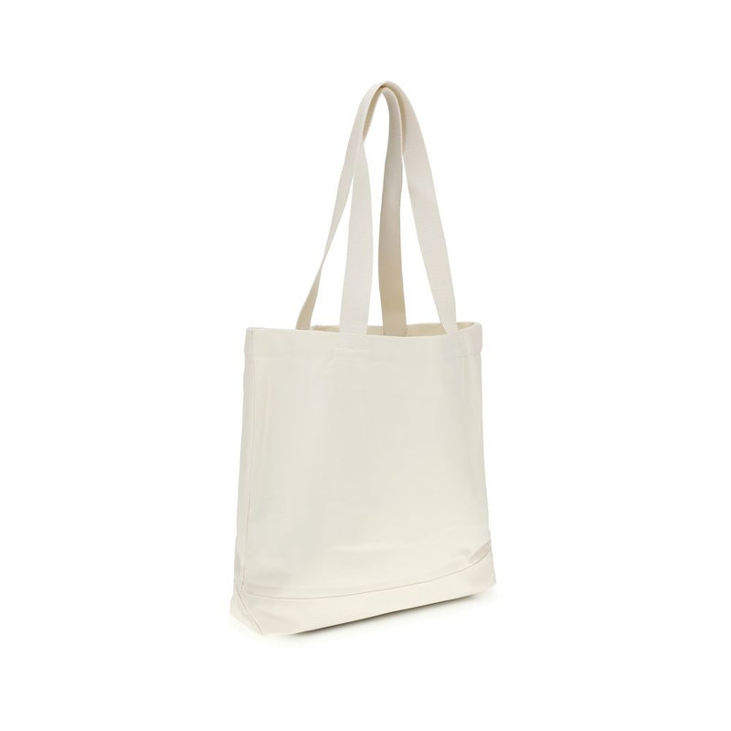 Maison Kitsuné Dressed Fox Beige Cotton Tote Bag