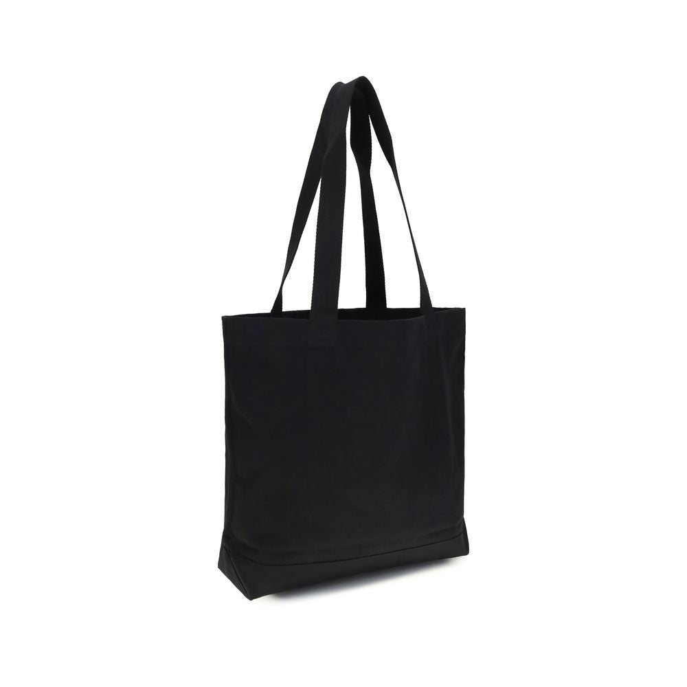 Maison Kitsuné Black Cotton Shoulder Bag - Fox Tote