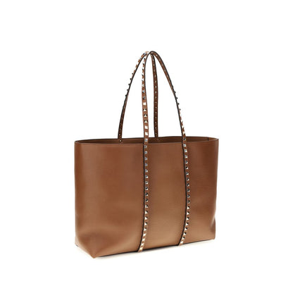Valentino Garavani Brown Calf Leather Bos Taurus Shoulder Bag