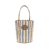 Valentino Garavani Blue Raffia Bucket Bag