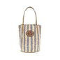 Valentino Garavani Blue Raffia Backet Bag