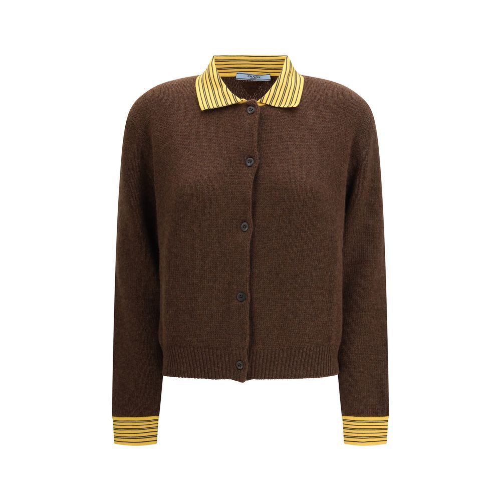 Prada Brown Cashmere Cardigan - Timeless Elegance