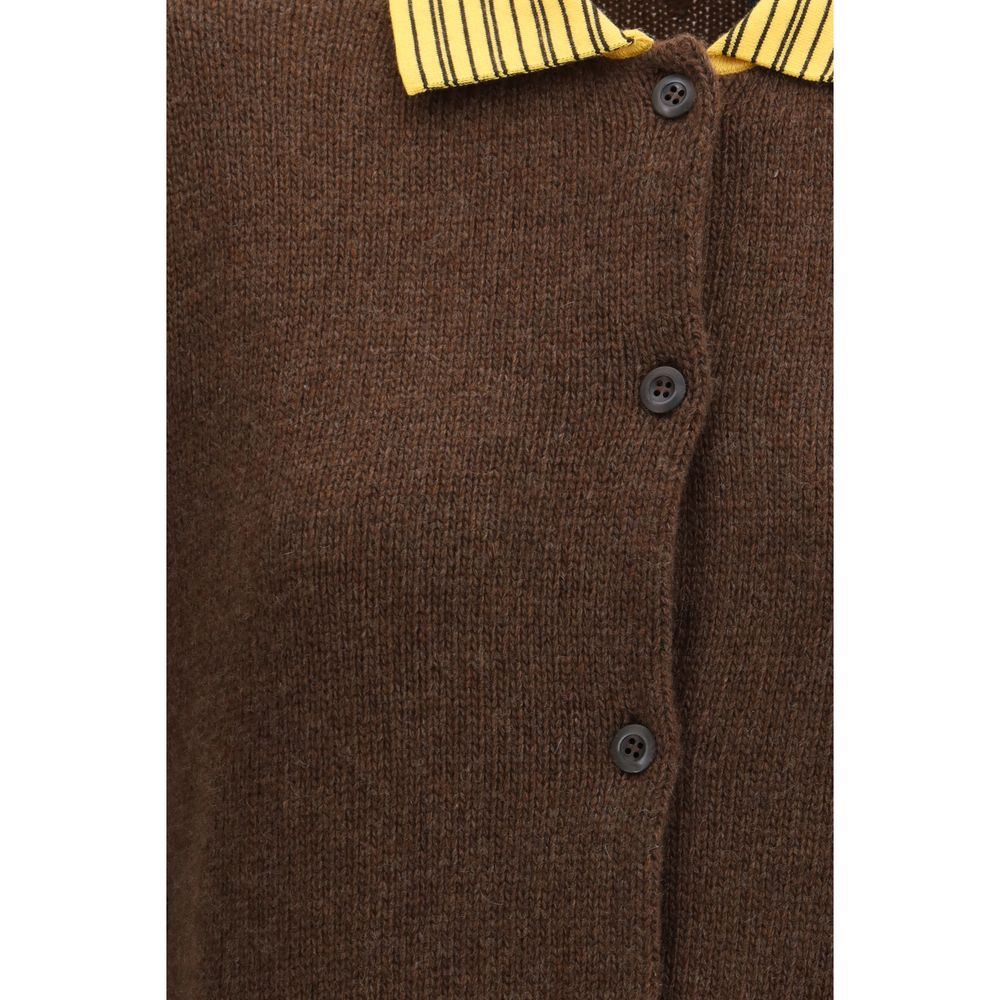 Prada Brown Cashmere Cardigan - Timeless Elegance