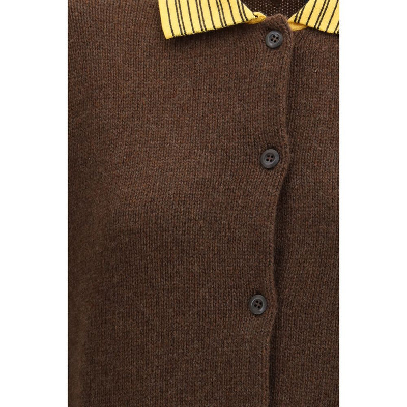 Prada Brown Cashmere Cardigan - Timeless Elegance