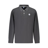 North Sails Black Cotton Long-Sleeved Polo Shirt for Men