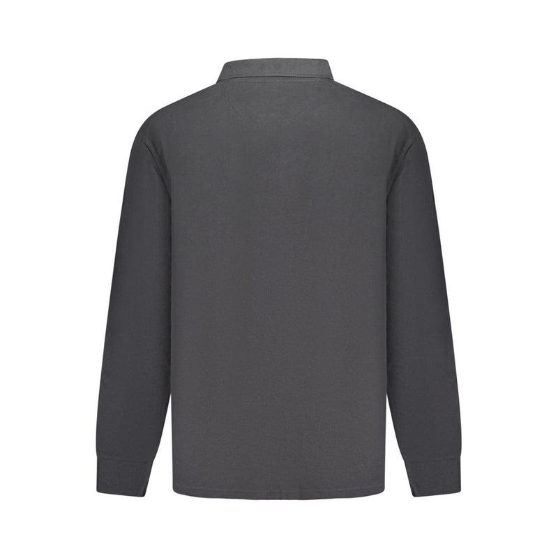 North Sails Black Cotton Long-Sleeved Polo Shirt for Men