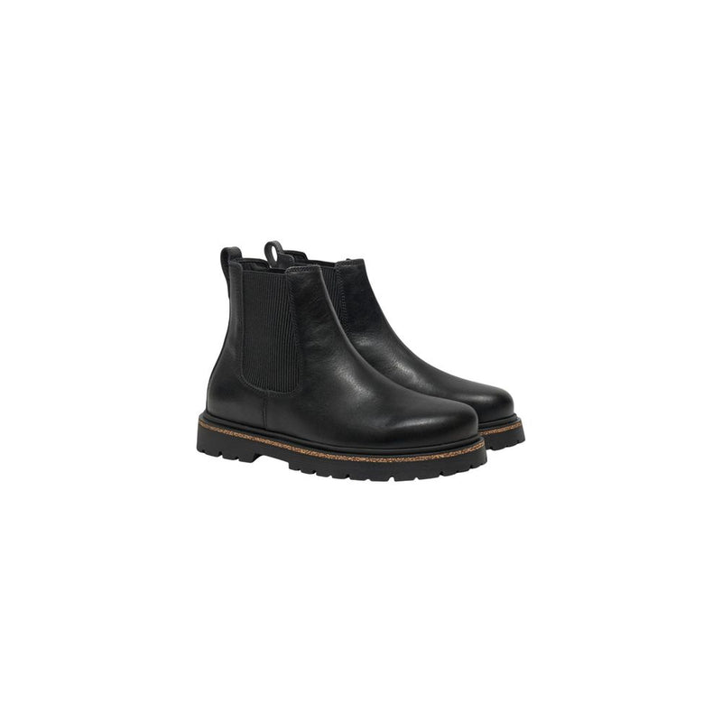Birkenstock Highwood Black Leather Ankle Boots for Women