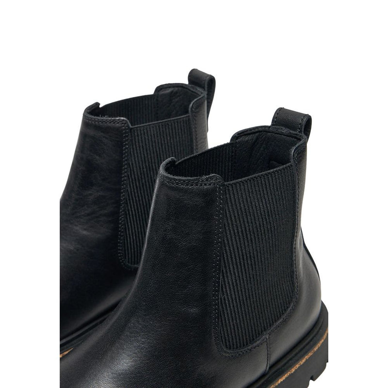 Birkenstock Highwood Black Leather Ankle Boots for Women