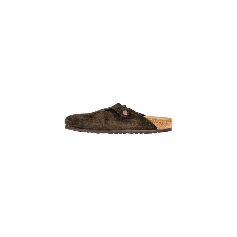 Birkenstock Boston Brown Suede Leather Slippers for Men
