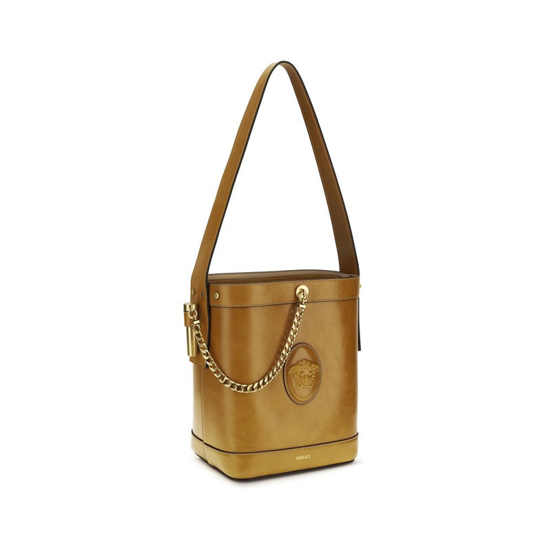 Versace Brown Calf Leather Bos Taurus Shoulder Bag