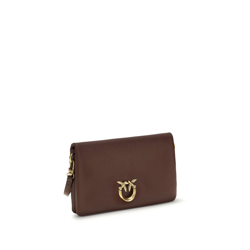 PINKO Purple Calf Leather Bos Taurus Shoulder Bag