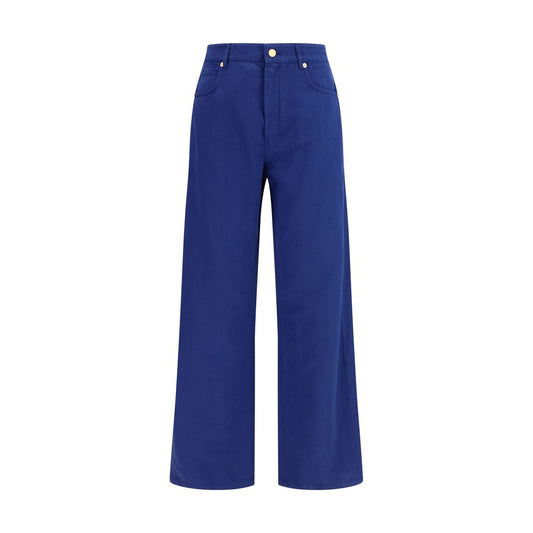Pantalon décontracté en coton bleu 'S Max Mara