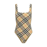 Burberry Check Beige Polyamide One-Piece Swimsuit