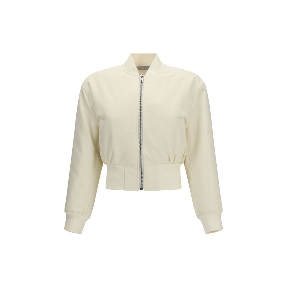 Balenciaga Beige Polyester Cropped Bomber Jacket