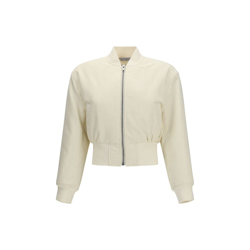 Balenciaga Beige Polyester Cropped Bomber Jacket