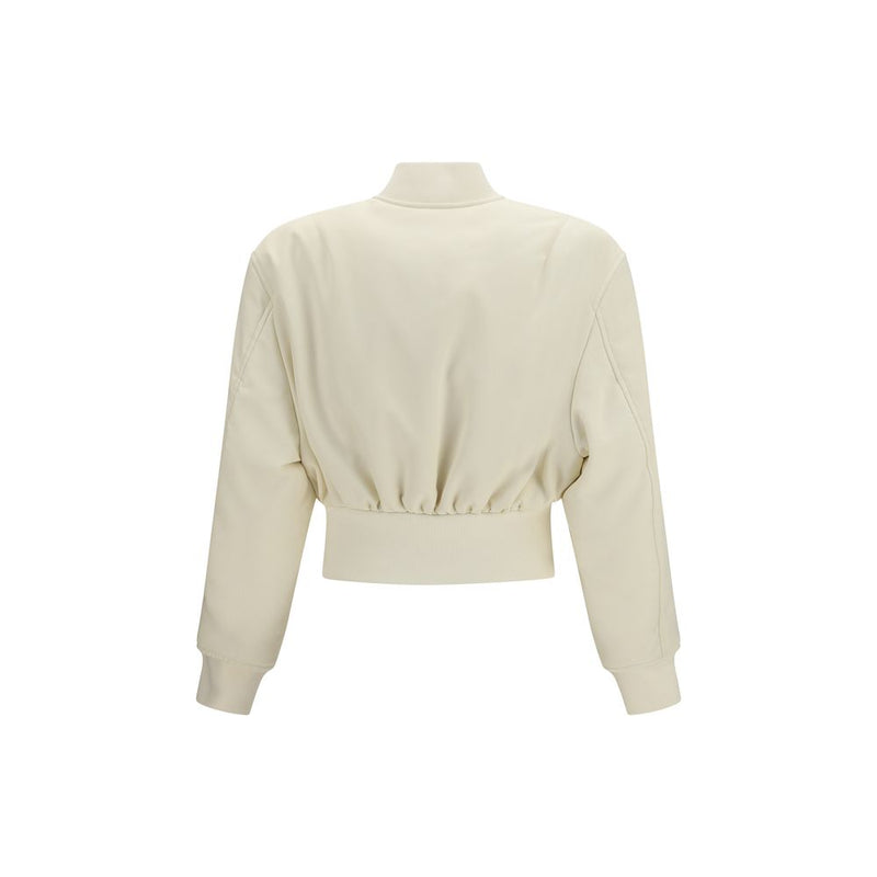 Balenciaga Beige Polyester Cropped Bomber Jacket