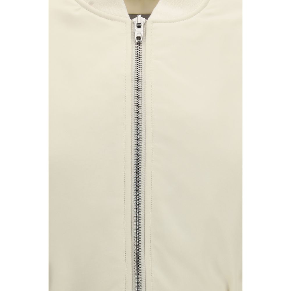 Balenciaga Beige Polyester Cropped Bomber Jacket