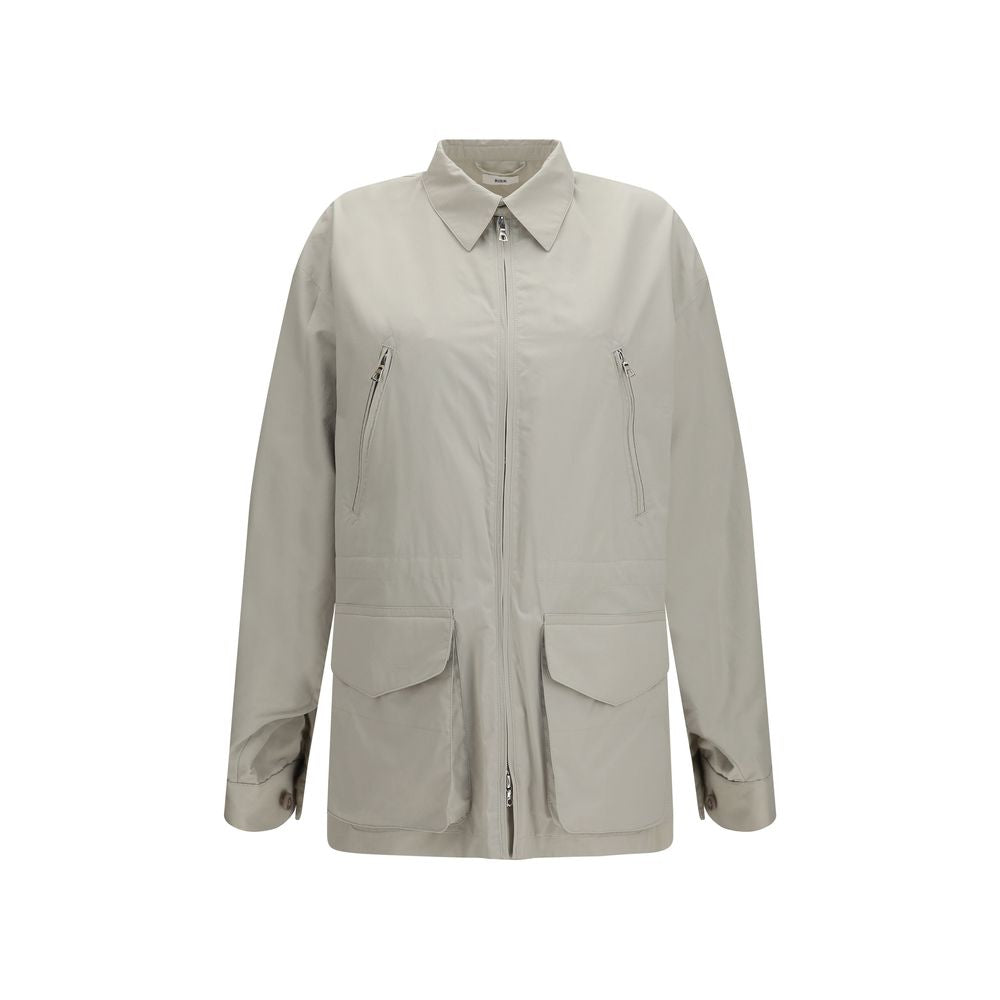 RIER Gray Cotton Zipped Pockets Jacket for Women
