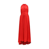 SA SU PHI Multicolor Long Dress with Belted Pleats