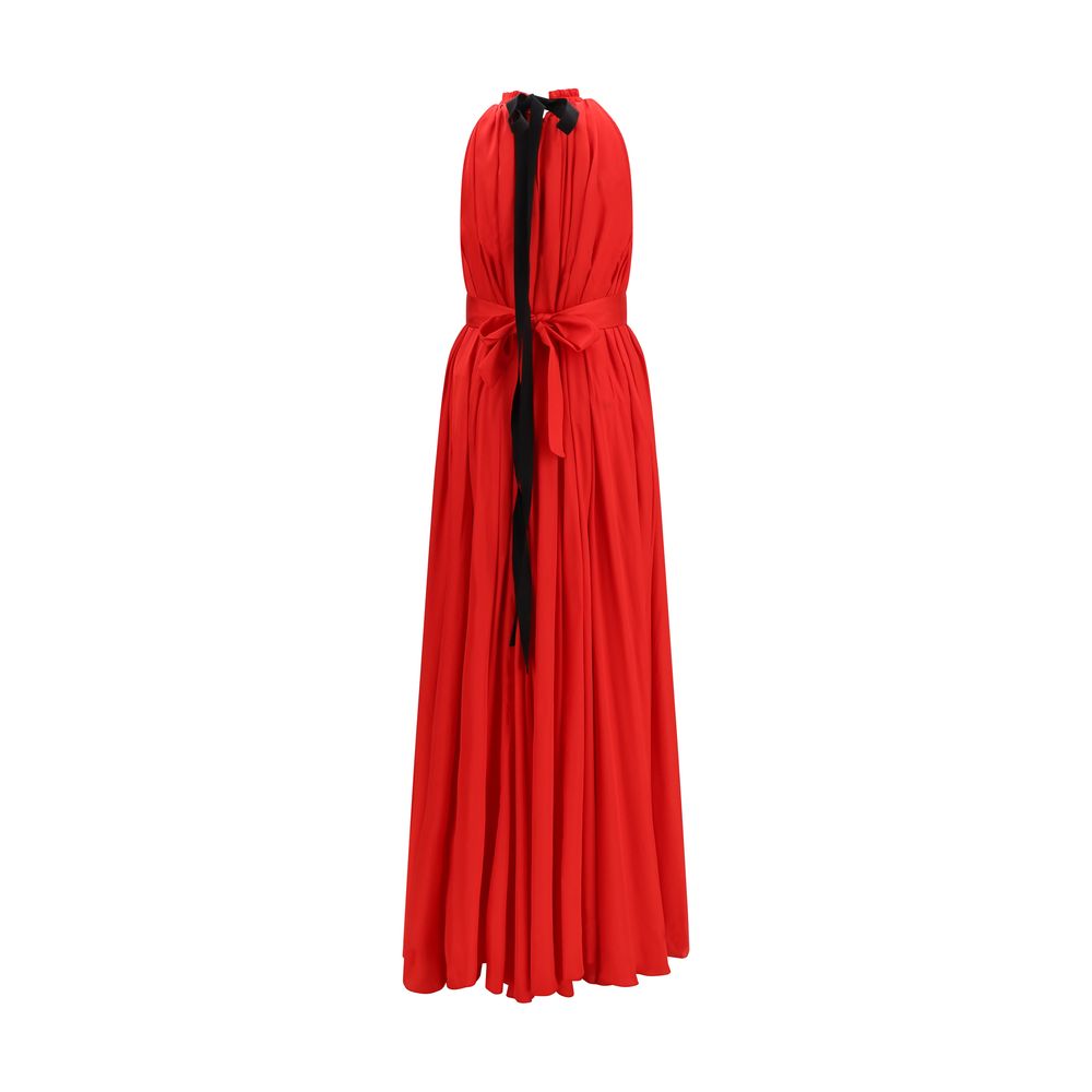SA SU PHI Multicolor Long Dress with Belted Pleats