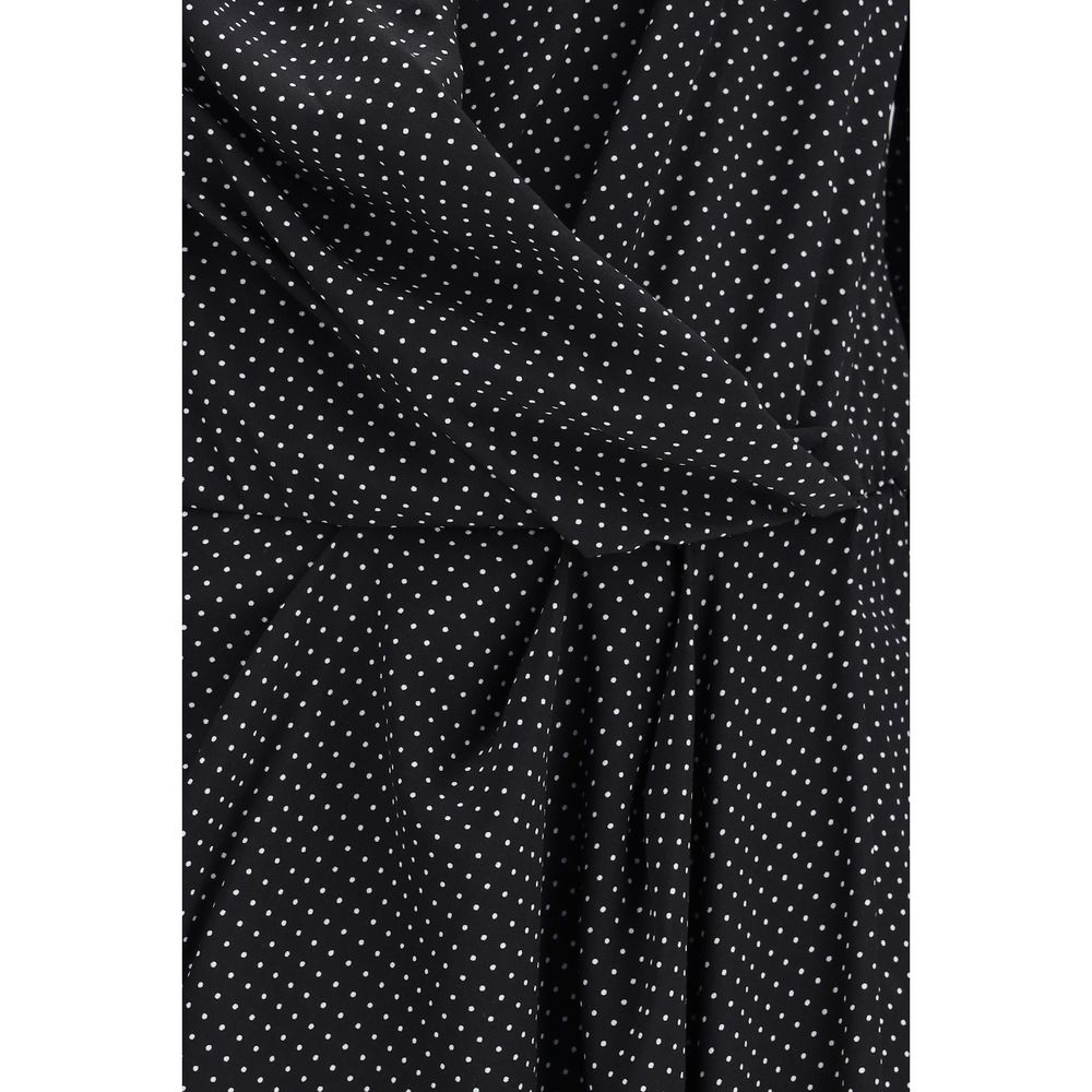 SA SU PHI Black Silk Long Dress - Elegant Criss Cross Design