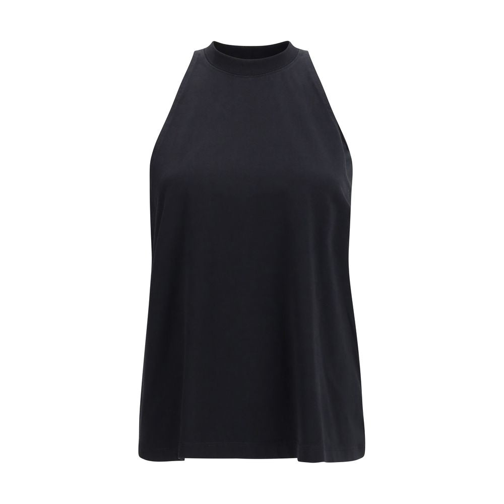 Darkpark Milla Black Cotton Sleeveless T-Shirt for Women