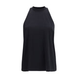 Darkpark Milla Black Cotton Sleeveless T-Shirt for Women