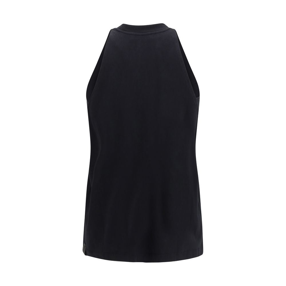 Darkpark Milla Black Cotton Sleeveless T-Shirt for Women