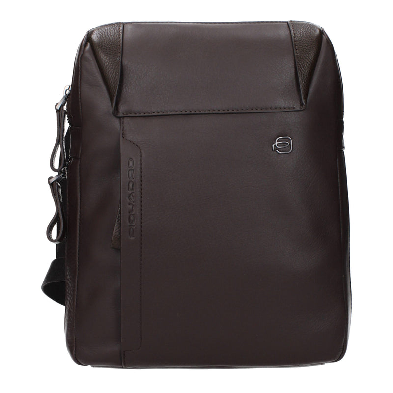 Piquadro Brown Leather Crossbody Bag - OUTCA306S94TM
